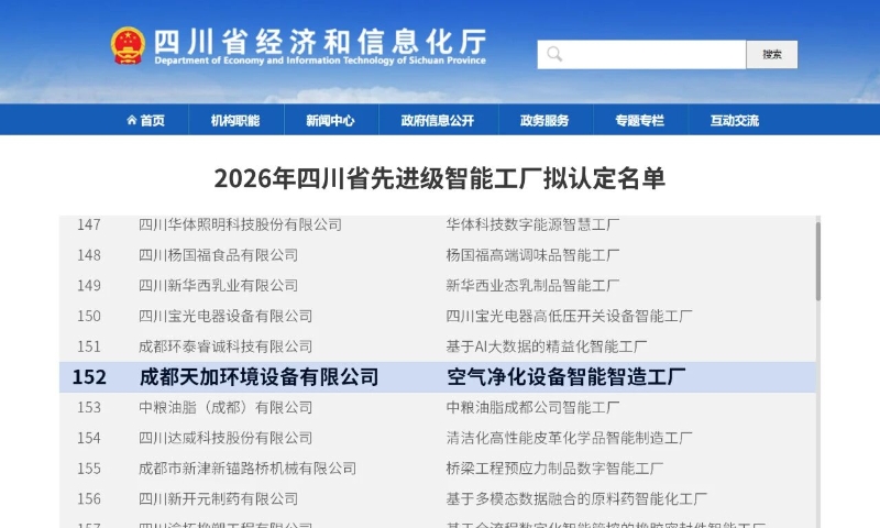 天加成都、广州、天津三大基地齐获先进级智能工厂认定