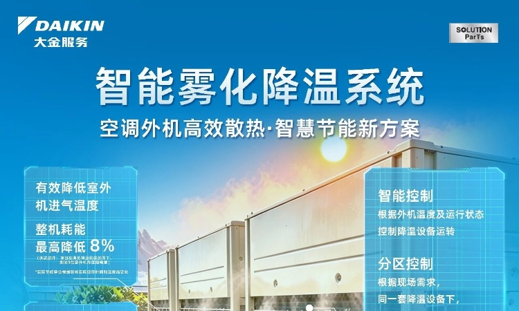 大金技术推出空调外机智能雾化降温系统